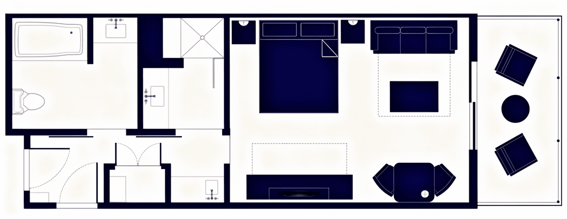 Polynesian Villas & Bungalows Deluxe Studio floor plan